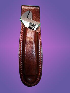 Handmade Leather Sheath with Mastercraft Crescent Wrench